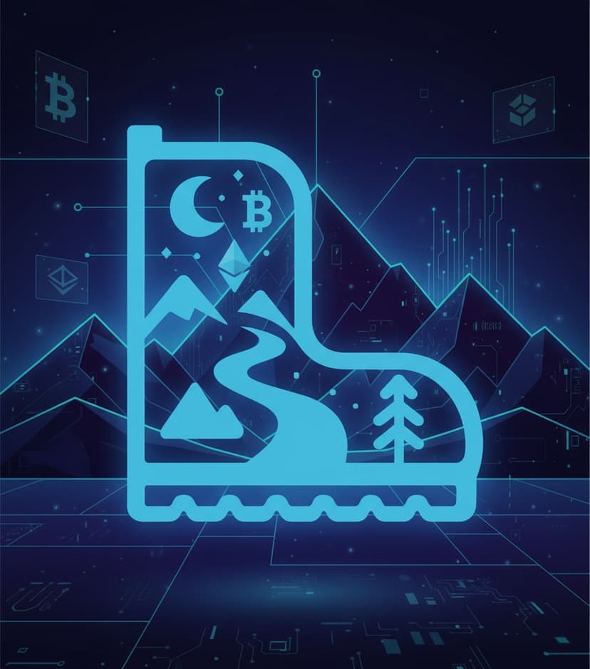 Web3 ecosystem illustration with blockchain technology and crypto symbols